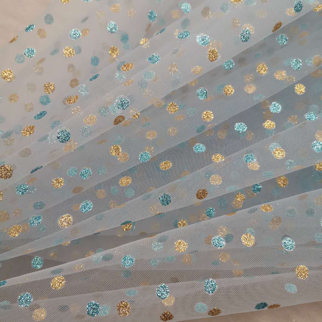 Baby Clothing Organic - Tessuto in Rete Stampato con Pois